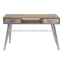 Industrial Mango wood and Metal legs 2 console table